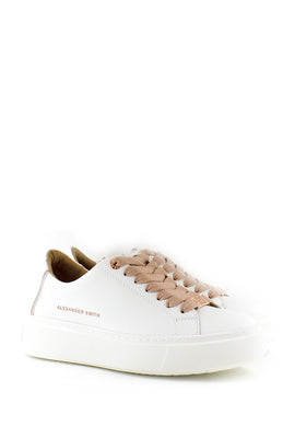 Sneaker bianca con lacci oro rosa Alexander Smith