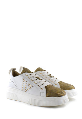 Sneaker July bianca e taupe Emanuelle Vee