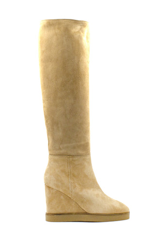 Stivale beige con zeppa Bianca Di