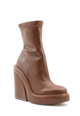 Tronchetto cognac All Out con tacco largo Steve Madden