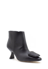Tronchetto pelle nera con accessorio Valini Roma