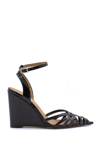 Scarpa con zeppa vernice nera Valini Roma
