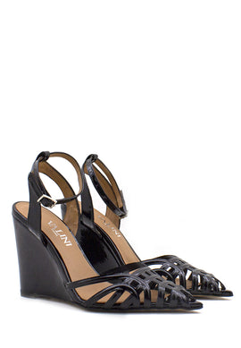 Scarpa con zeppa vernice nera Valini Roma